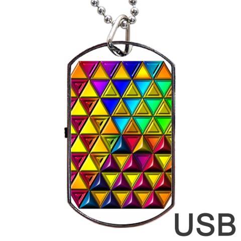 Cube Diced Tile Background Image Dog Tag USB Flash (Two Sides) from ArtsNow.com Front