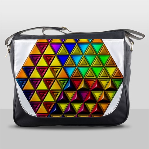 Cube Diced Tile Background Image Messenger Bag from ArtsNow.com Front