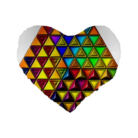 Cube Diced Tile Background Image Standard 16  Premium Heart Shape Cushions from ArtsNow.com Front