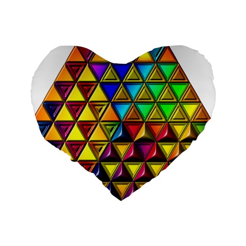 Cube Diced Tile Background Image Standard 16  Premium Heart Shape Cushions from ArtsNow.com Back