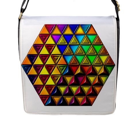 Cube Diced Tile Background Image Flap Closure Messenger Bag (L) from ArtsNow.com Front