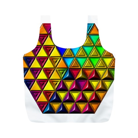 Cube Diced Tile Background Image Full Print Recycle Bag (M) from ArtsNow.com Front