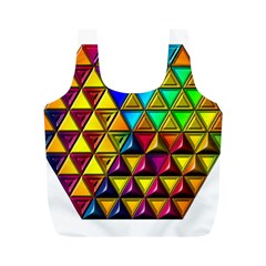 Cube Diced Tile Background Image Full Print Recycle Bag (M) from ArtsNow.com Back