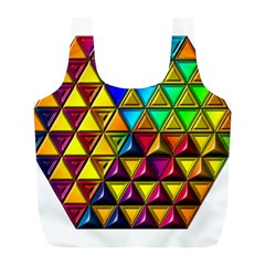 Cube Diced Tile Background Image Full Print Recycle Bag (L) from ArtsNow.com Front