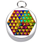 Cube Diced Tile Background Image Silver Compasses
