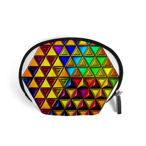 Cube Diced Tile Background Image Accessory Pouch (Small) from ArtsNow.com Front