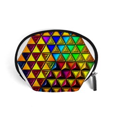 Cube Diced Tile Background Image Accessory Pouch (Small) from ArtsNow.com Front