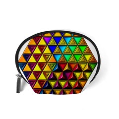 Cube Diced Tile Background Image Accessory Pouch (Small) from ArtsNow.com Back