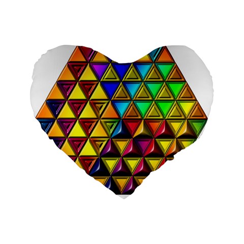 Cube Diced Tile Background Image Standard 16  Premium Flano Heart Shape Cushions from ArtsNow.com Front