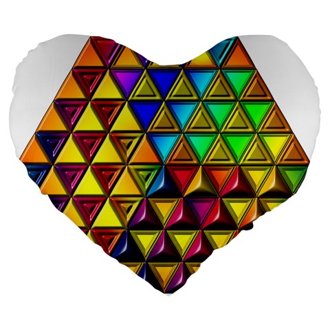 Cube Diced Tile Background Image Large 19  Premium Flano Heart Shape Cushions from ArtsNow.com Front