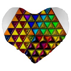 Cube Diced Tile Background Image Large 19  Premium Flano Heart Shape Cushions from ArtsNow.com Back