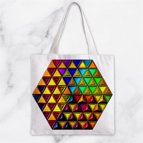 Cube Diced Tile Background Image Zipper Grocery Tote Bag from ArtsNow.com Back