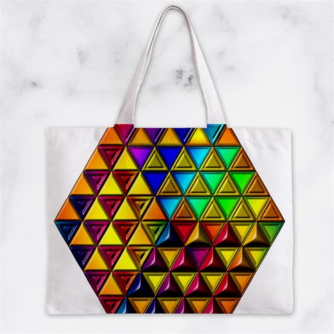 Cube Diced Tile Background Image Zipper Mini Tote Bag from ArtsNow.com Front
