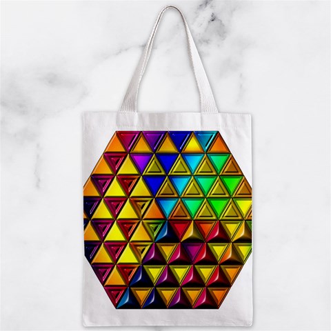 Cube Diced Tile Background Image Zipper Classic Tote Bag from ArtsNow.com Front