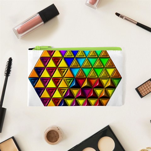 Cube Diced Tile Background Image Cosmetic Bag (XS) from ArtsNow.com Front