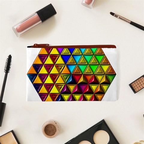 Cube Diced Tile Background Image Cosmetic Bag (XS) from ArtsNow.com Front