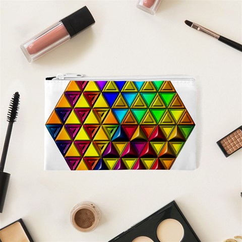 Cube Diced Tile Background Image Cosmetic Bag (XS) from ArtsNow.com Front