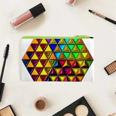 Cube Diced Tile Background Image Cosmetic Bag (XS) from ArtsNow.com Back