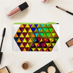 Cube Diced Tile Background Image Cosmetic Bag (XS) from ArtsNow.com Back