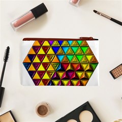 Cube Diced Tile Background Image Cosmetic Bag (XS) from ArtsNow.com Back