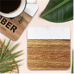 Ethno Seamless Pattern Marble Wood Coaster (Square)