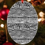 Ethno Seamless Pattern UV Print Acrylic Ornament Oval