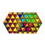 Cube Diced Tile Background Image Satin Shawl 45  x 80 