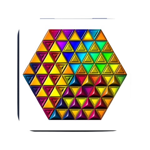 Cube Diced Tile Background Image Square Metal Box (Black) from ArtsNow.com Front