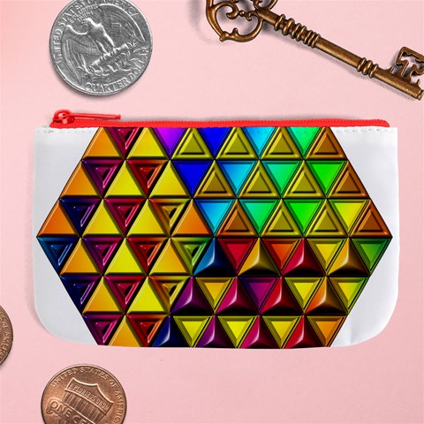 Cube Diced Tile Background Image Large Coin Purse from ArtsNow.com Front