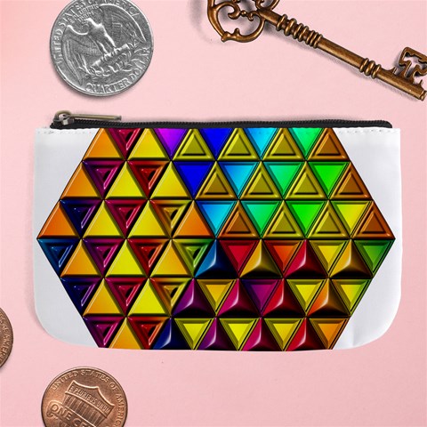 Cube Diced Tile Background Image Large Coin Purse from ArtsNow.com Front