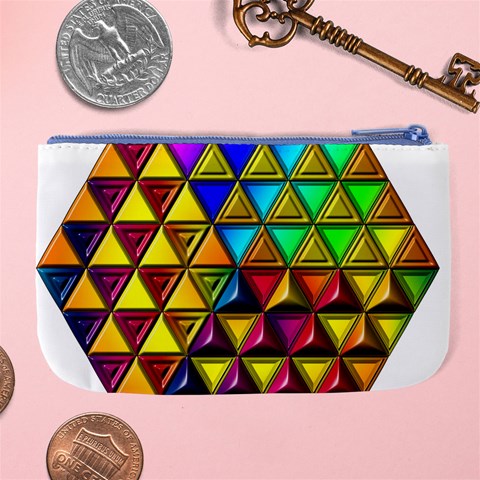 Cube Diced Tile Background Image Large Coin Purse from ArtsNow.com Back