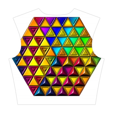 Cube Diced Tile Background Image Cotton Crop Top from ArtsNow.com Back