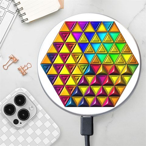 Cube Diced Tile Background Image Wireless Fast Charger(White) from ArtsNow.com Front