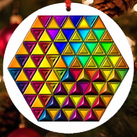 Cube Diced Tile Background Image UV Print Acrylic Ornament Round from ArtsNow.com Front