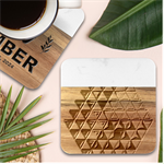 Cube Diced Tile Background Image Marble Wood Coaster (Square)