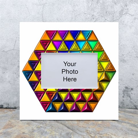 Cube Diced Tile Background Image White Box Photo Frame 4  x 6  from ArtsNow.com Front