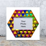 Cube Diced Tile Background Image White Box Photo Frame 4  x 6 