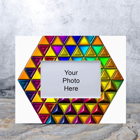 Cube Diced Tile Background Image White Tabletop Photo Frame 4 x6  from ArtsNow.com Front