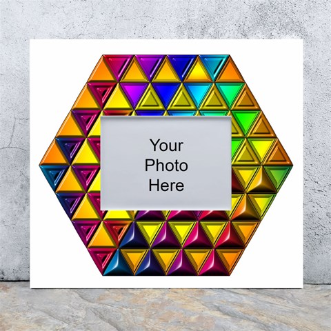 Cube Diced Tile Background Image White Wall Photo Frame 5  x 7  from ArtsNow.com Front
