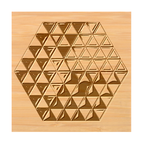 Cube Diced Tile Background Image Bamboo Coaster Set from ArtsNow.com Coaster 2