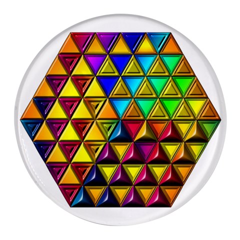 Cube Diced Tile Background Image Round Glass Fridge Magnet (4 pack) from ArtsNow.com Front