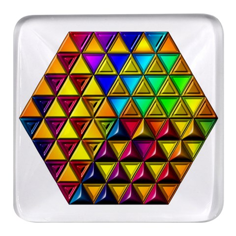 Cube Diced Tile Background Image Square Glass Fridge Magnet (4 pack) from ArtsNow.com Front