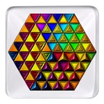 Cube Diced Tile Background Image Square Glass Fridge Magnet (4 pack)