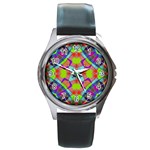 Farbenpracht Kaleidoscope Pattern Round Metal Watch