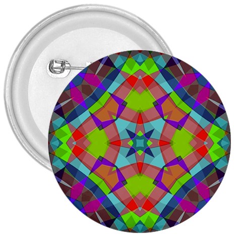 Farbenpracht Kaleidoscope Pattern 3  Buttons from ArtsNow.com Front