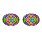 Farbenpracht Kaleidoscope Pattern Cufflinks (Oval)