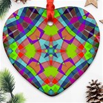 Farbenpracht Kaleidoscope Pattern Heart Ornament (Two Sides)