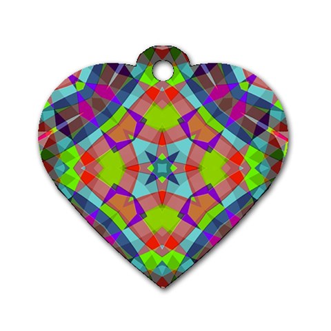 Farbenpracht Kaleidoscope Pattern Dog Tag Heart (One Side) from ArtsNow.com Front