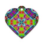 Farbenpracht Kaleidoscope Pattern Dog Tag Heart (Two Sides)