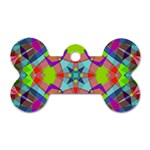 Farbenpracht Kaleidoscope Pattern Dog Tag Bone (Two Sides)